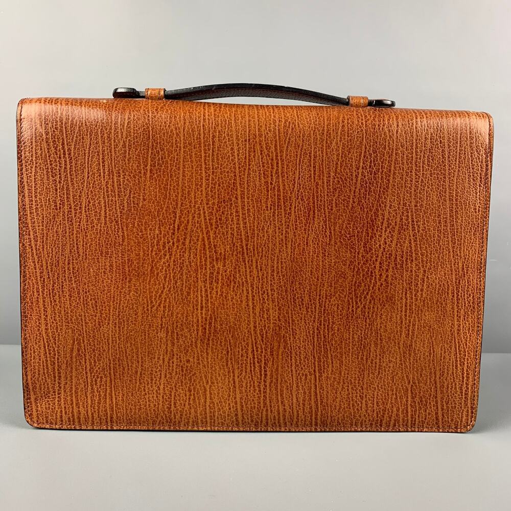 BALLY Cognac Leather 3 Ring Binder